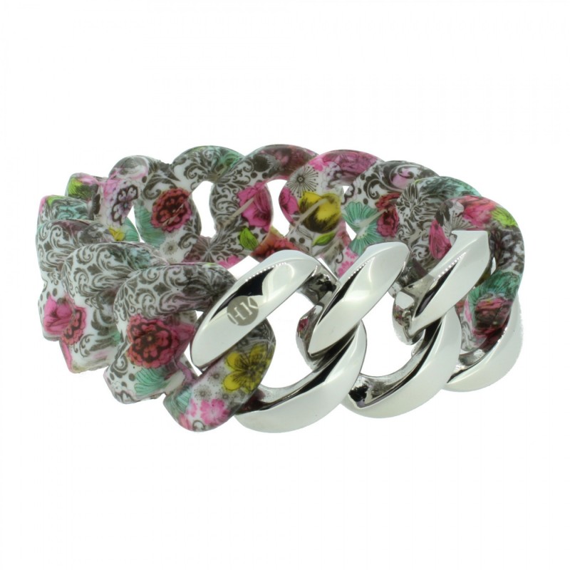 HANSE-KLUNKER ORIGINAL Damen Armband 107408 Edelstahl paisley flower silber