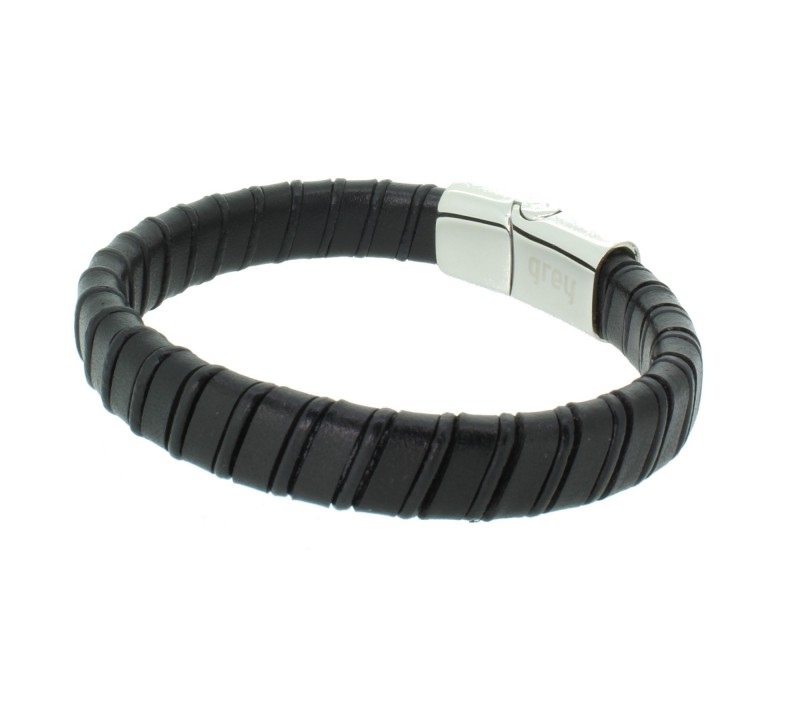 Grey Armband GAB020BK Leder schwarz 