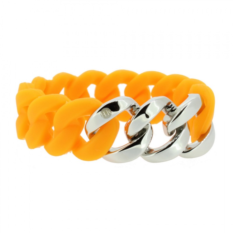 HANSE-KLUNKER ORIGINAL Damen Armband 106798 Edelstahl orange silber