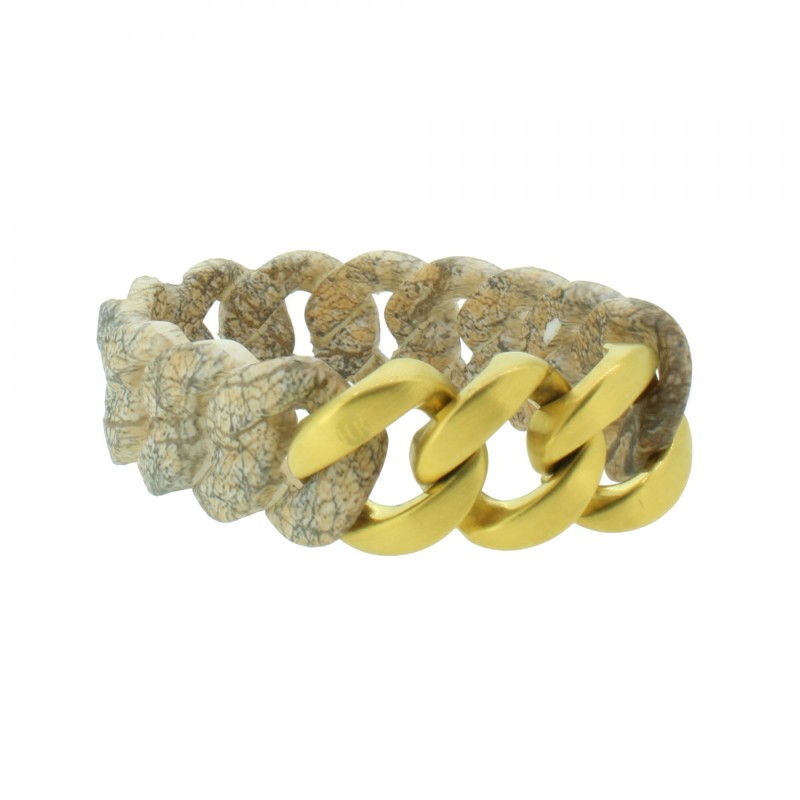 HANSE-KLUNKER ORIGINAL Damen Armband 107926 Edelstahl stone gold matt 