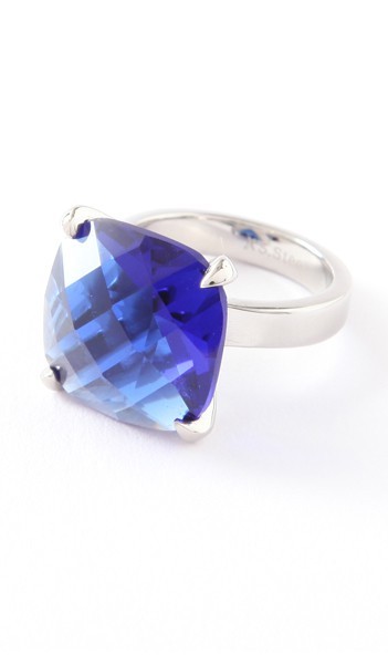 Hanse-Klunker Ring 100452 Edelstahl silber blau
