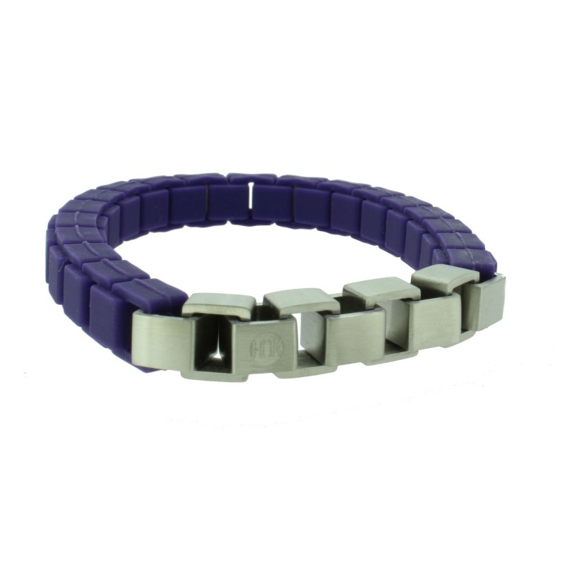 HANSE-KLUNKER FASHION Damen Armband 110472 Edelstahl purple silber matt