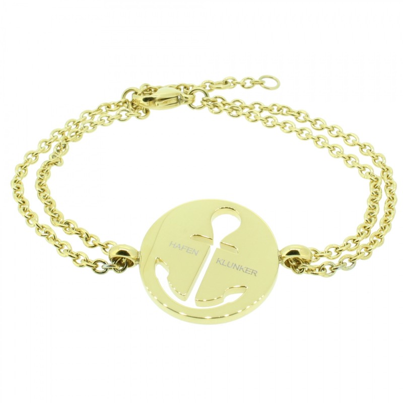 HAFEN-KLUNKER Glamour Collection Anker Armband 108035 Edelstahl Anker ausgestanzt rund gold