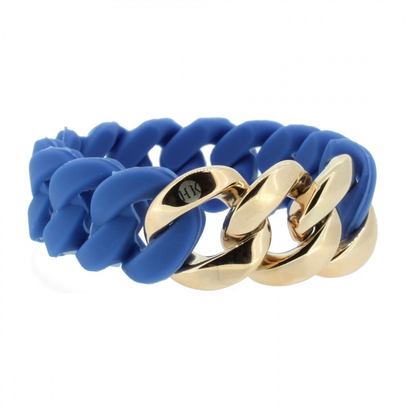 HANSE-KLUNKER ORIGINAL Damen Armband 106789 Edelstahl blau rosegold