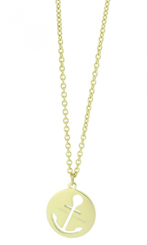 HAFEN-KLUNKER Glamour Collection Halskette Anker 108044 Edelstahl Anker ausgestanzt rund gold