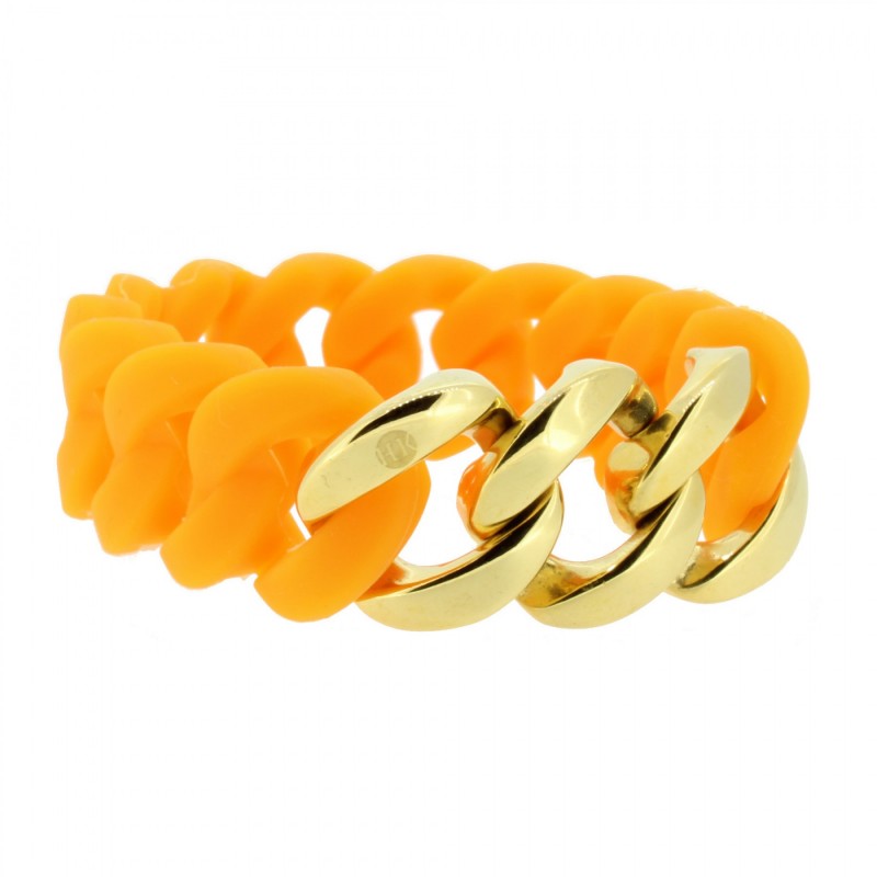 HANSE-KLUNKER ORIGINAL Damen Armband 106797 Edelstahl orange gold