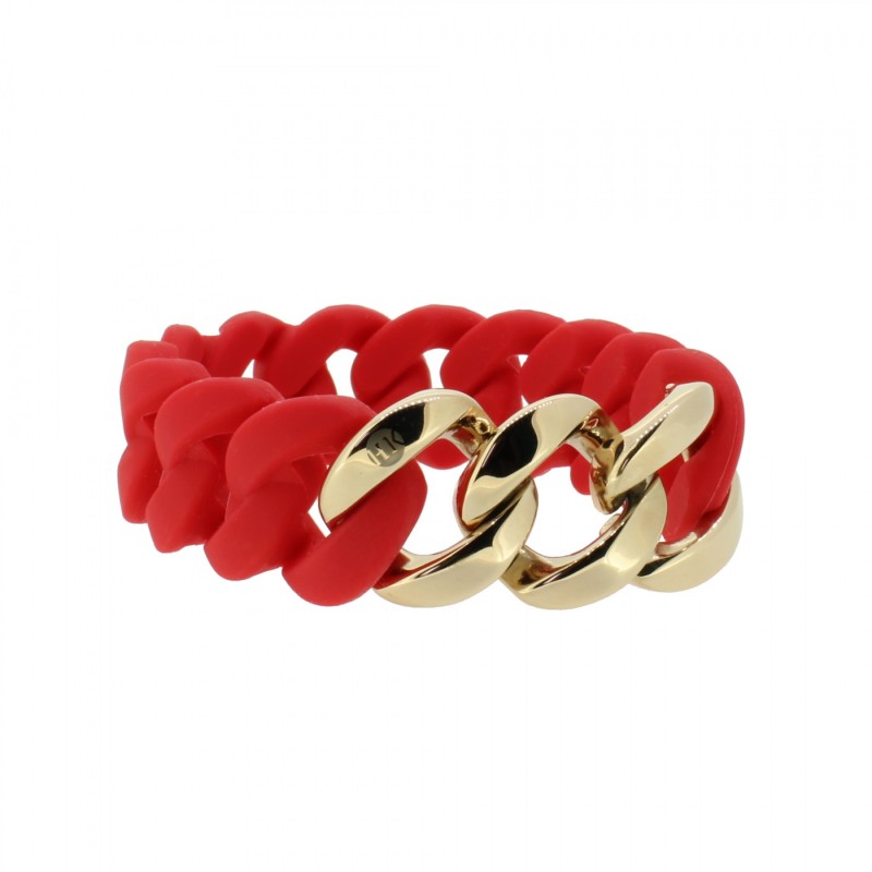 HANSE-KLUNKER ORIGINAL Damen Armband 107780 Edelstahl classic rot rosegold