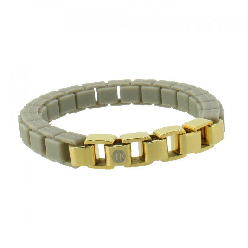 HANSE-KLUNKER FASHION Damen Armband 108011 Edelstahl graubeige gold